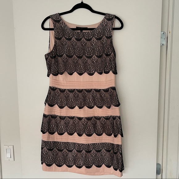 BCBG - blush dress with black lace - Picture 1 of 5
